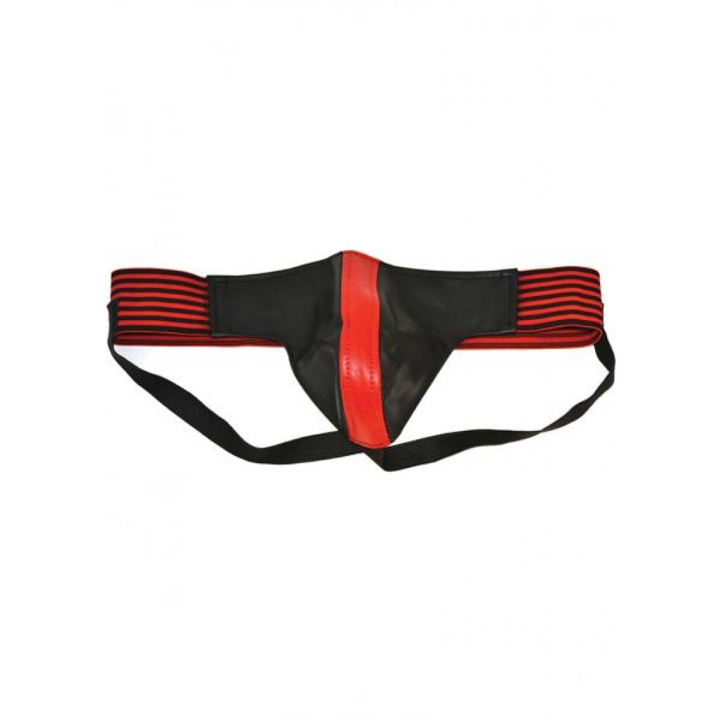 Rouge Jock With Stripes Medium Red Black - Rouge Garments