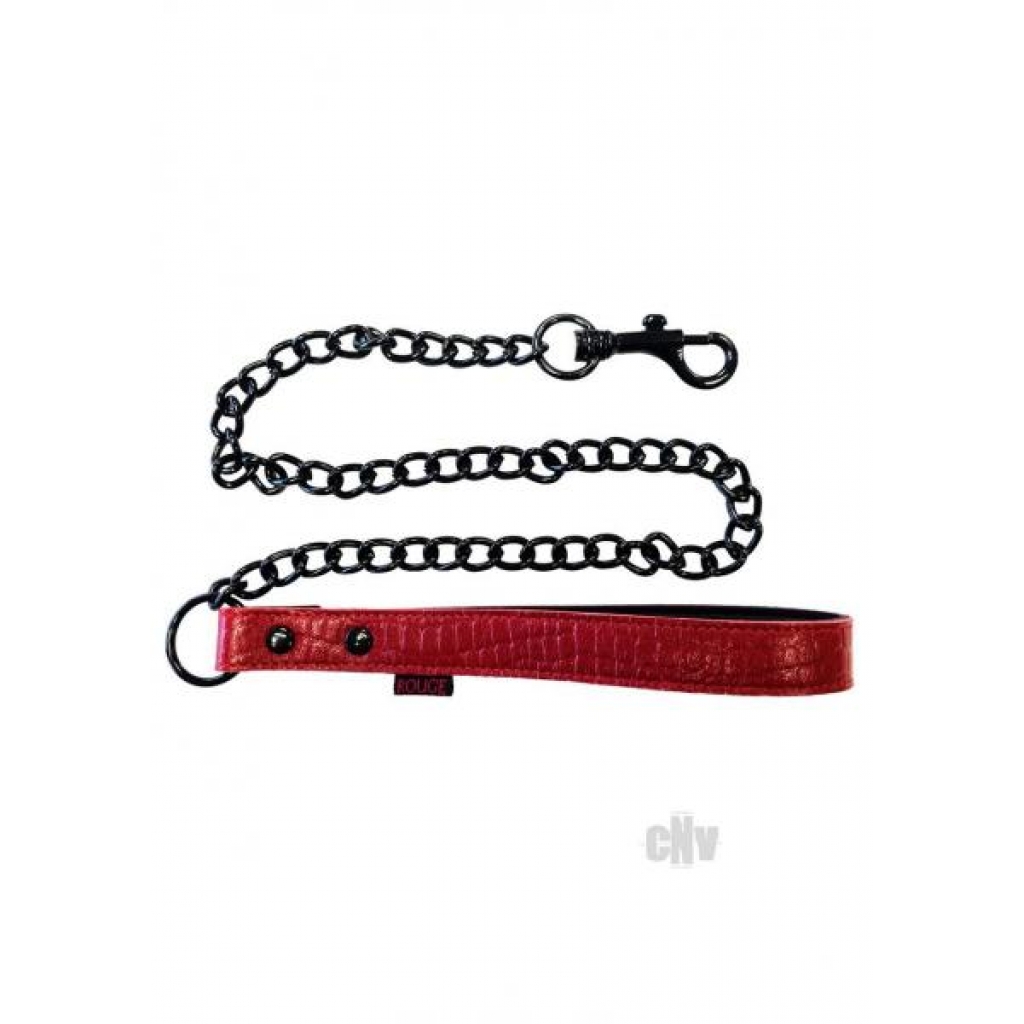 Rouge Leather Handle Lead Dog Chain Burgundy - Rouge Garments