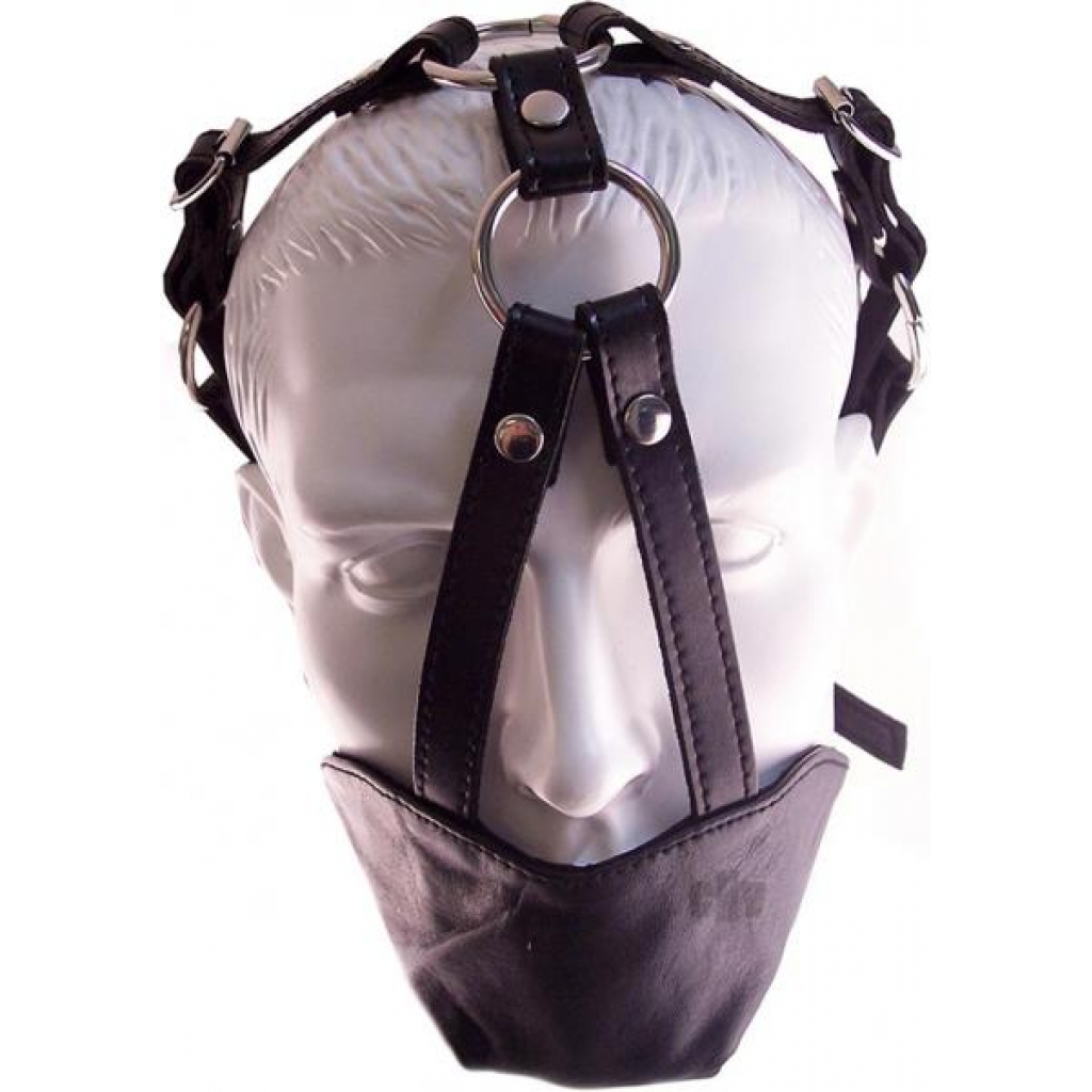 Rouge Leather Mouth Chin Gag Black - Rouge Garments