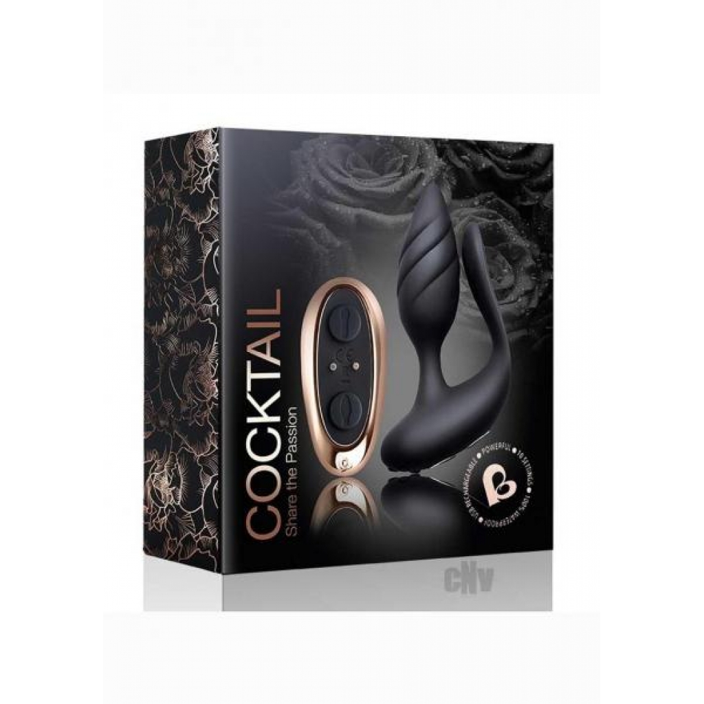 Cocktail Dual-Motored Couple's Toy - Black/Rose Gold