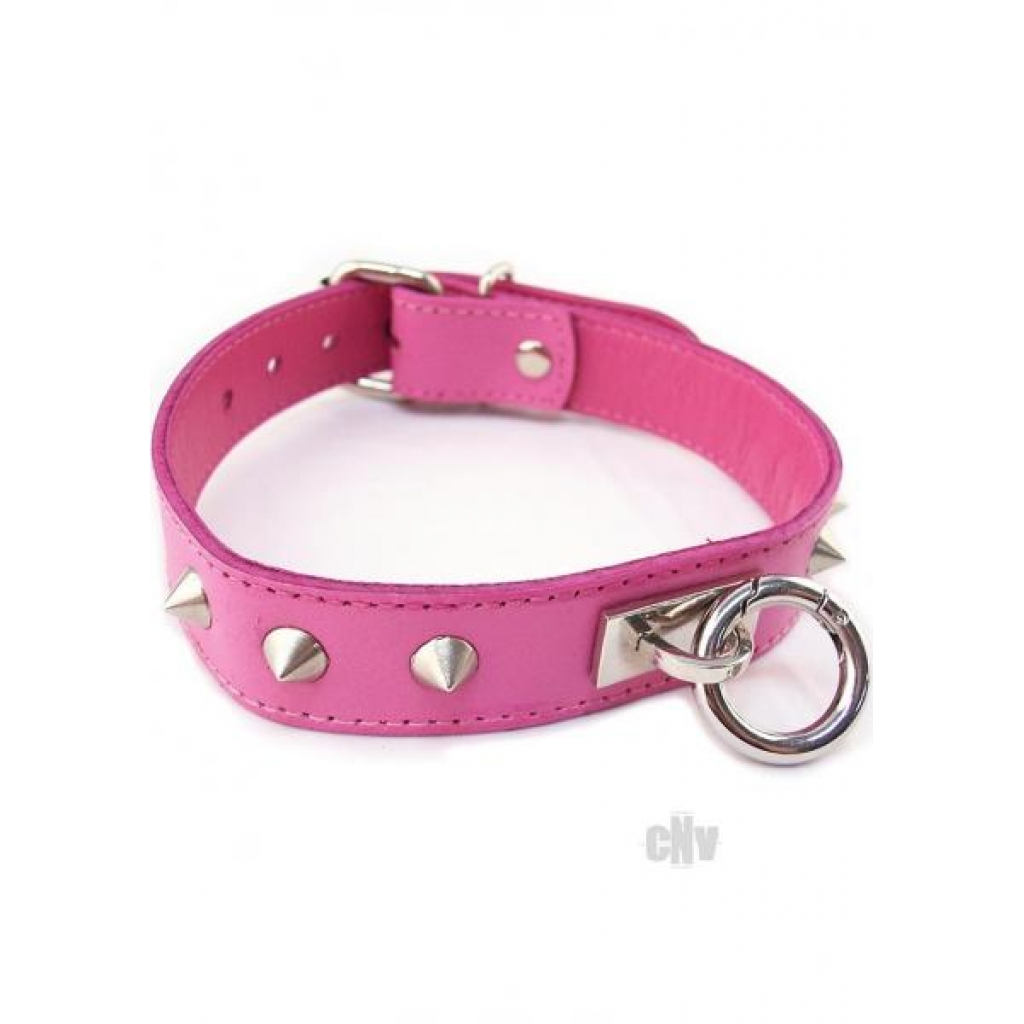 Rouge O Ring Studded Collar Pink - Rouge Garments