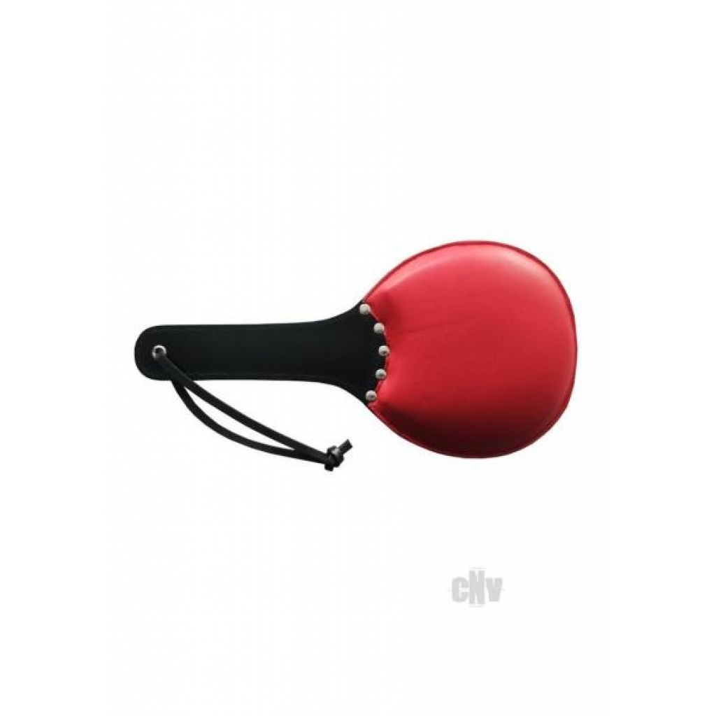 Padded Leather Ping Pong Paddle (Red/Black)