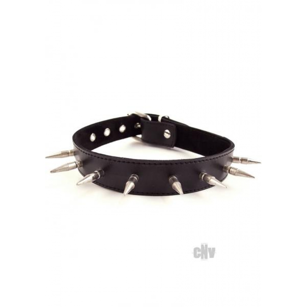 Rouge Spiked Collar with 1 inch Spikes Black - Rouge Garments