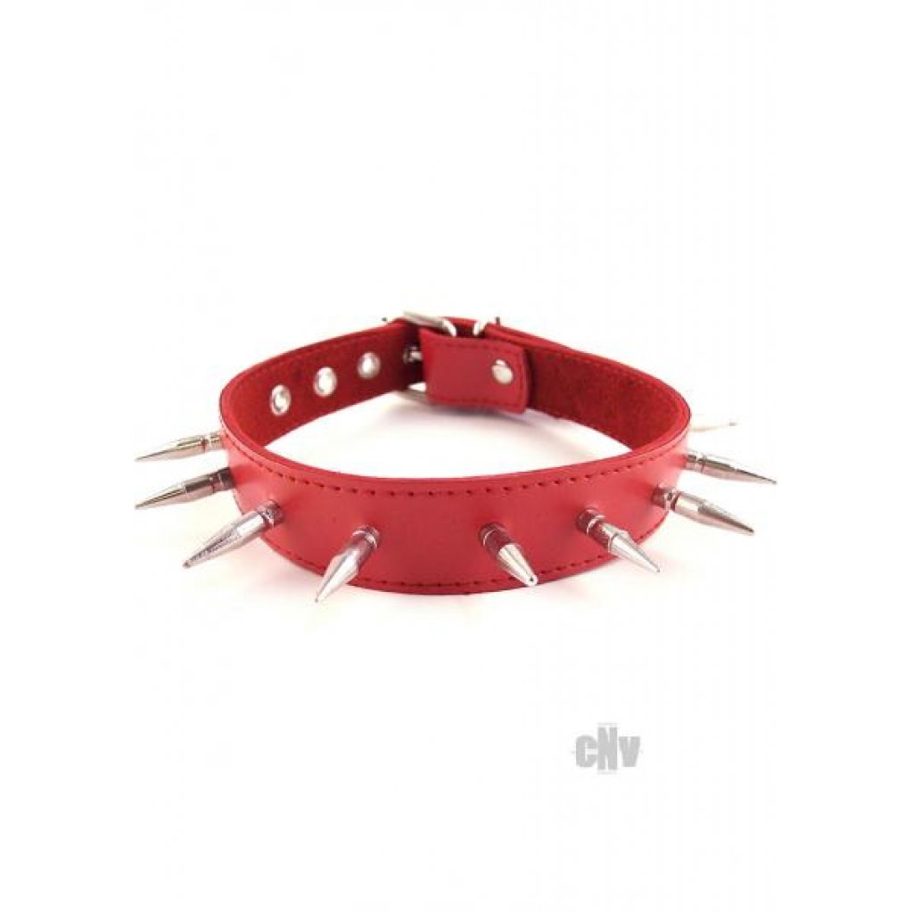 Rouge Spiked Collar Red - Rouge Garments