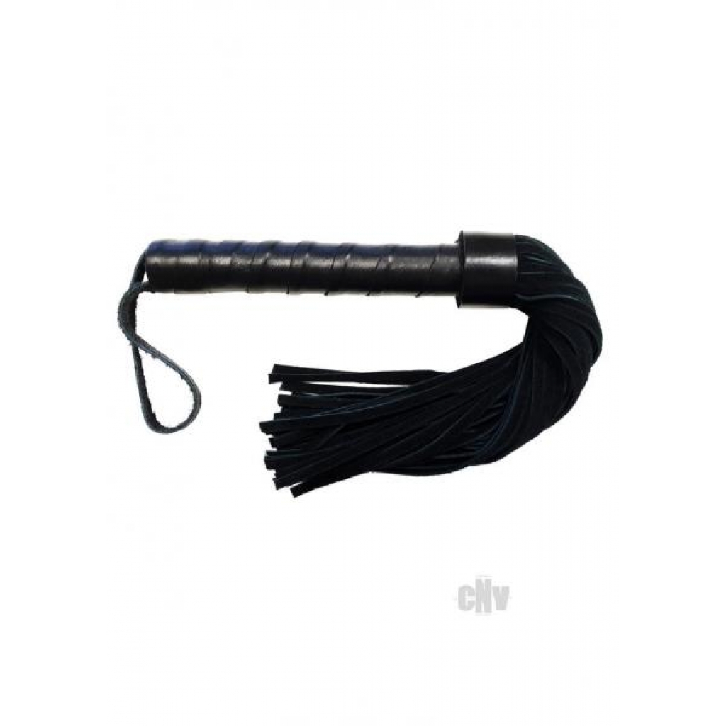 Rouge Leather Handle Short Suede Flogger Black - Rouge Garments