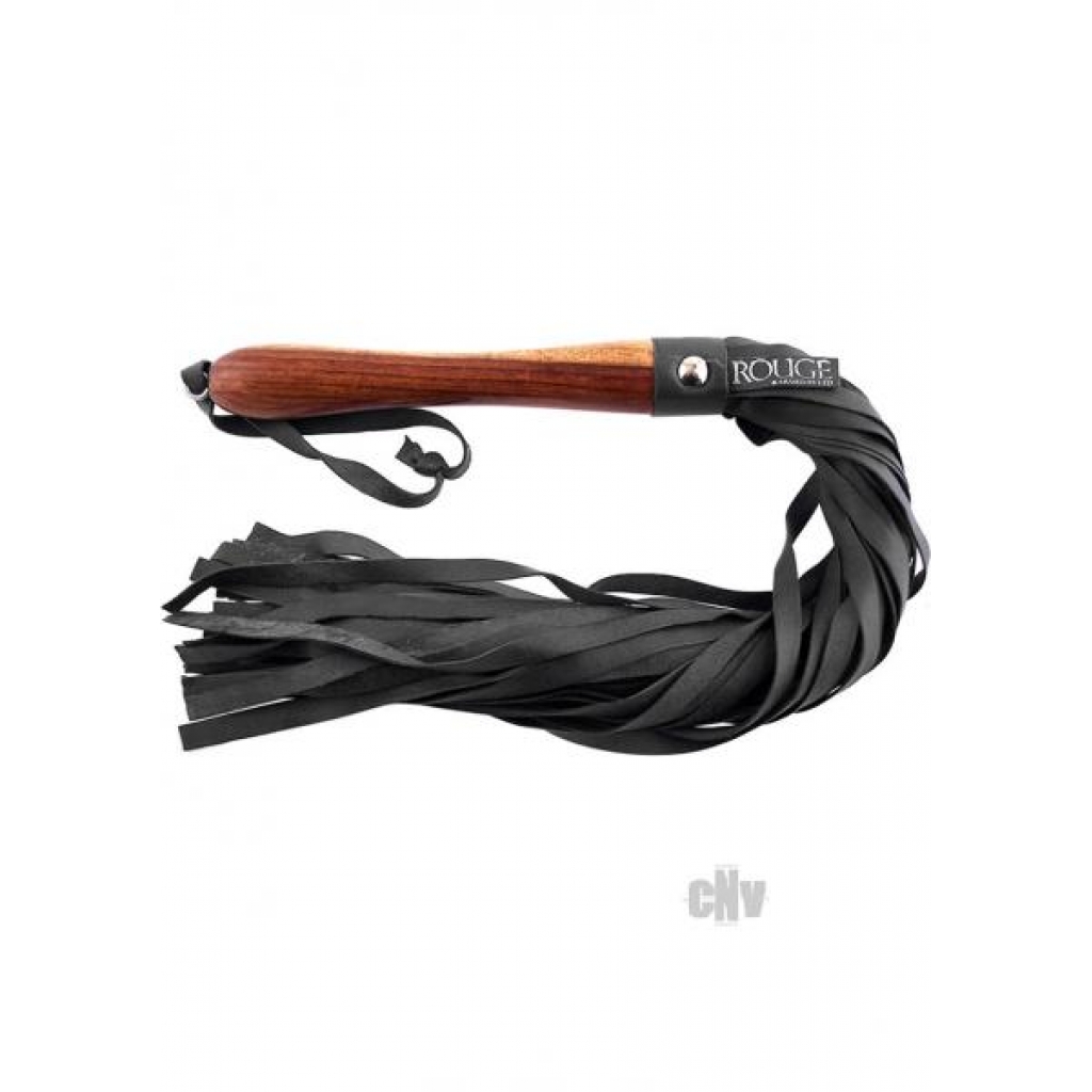 Elegant Rouge Leather Flogger - Black