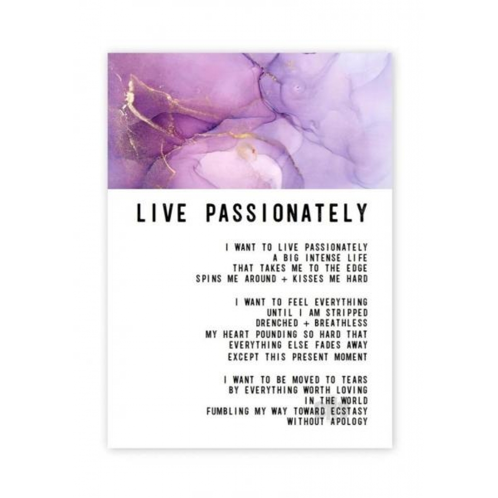 Live Passionately Greeting Card - Soul Botanical Inc