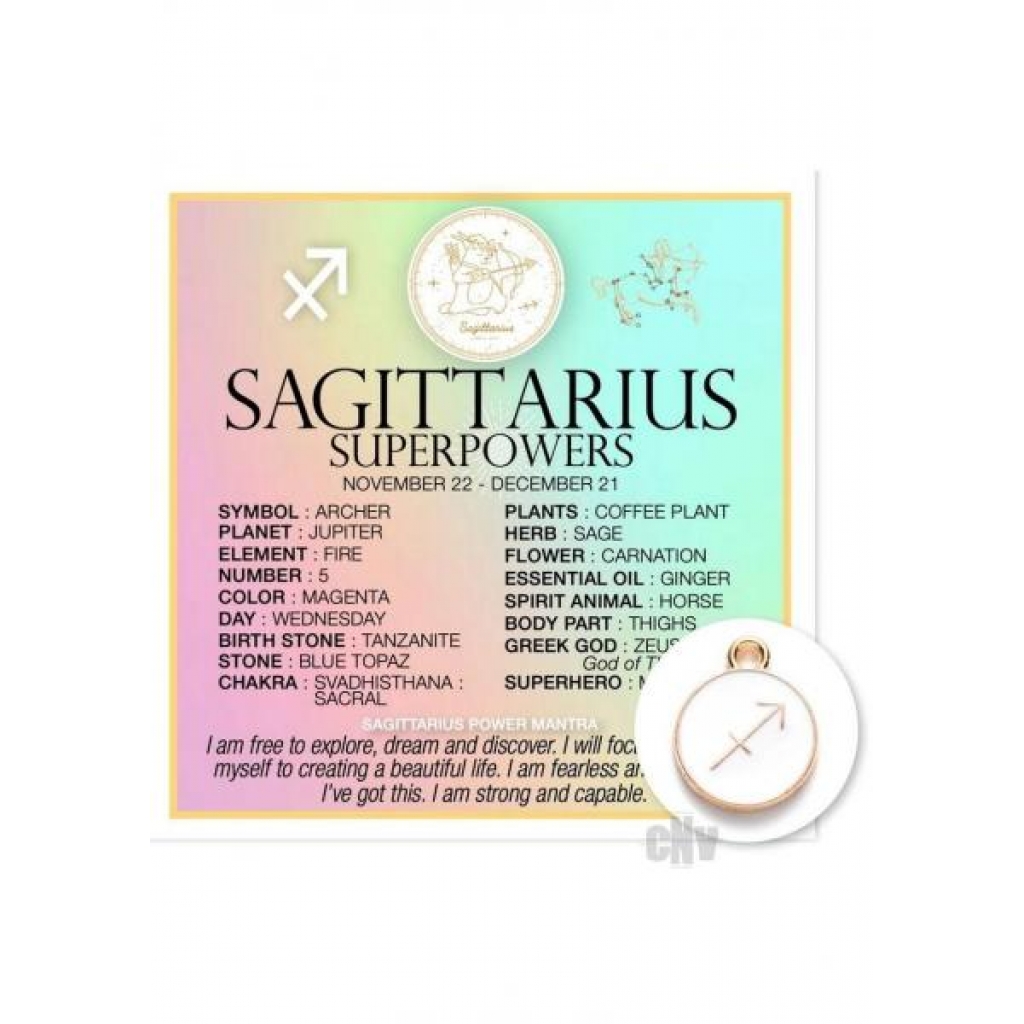 Zodiac Sagittarius - Card & Charm Gift Set