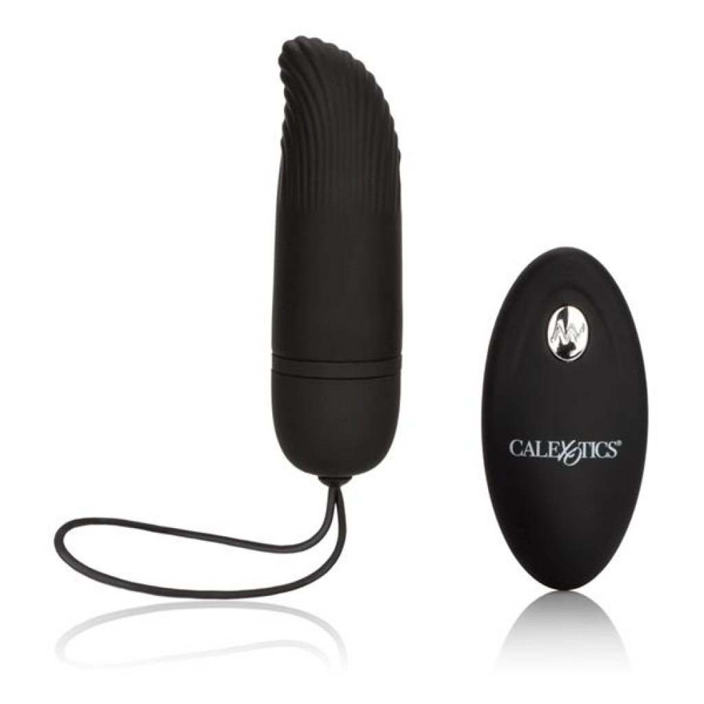 Silicone Remote Ridged G Vibrator Black - Cal Exotics