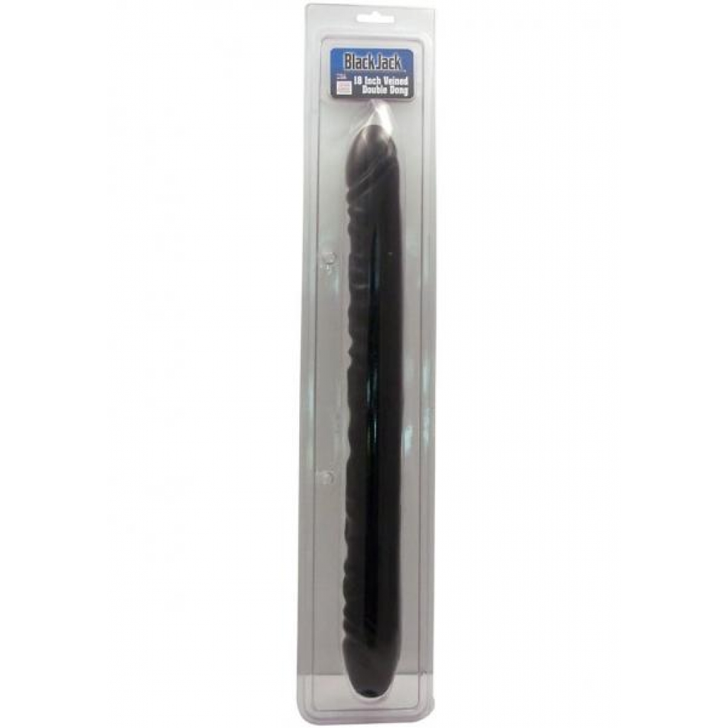 BLACK JACK VEINED DOUBLE DONG 18 INCH BLACK - Cal Exotics