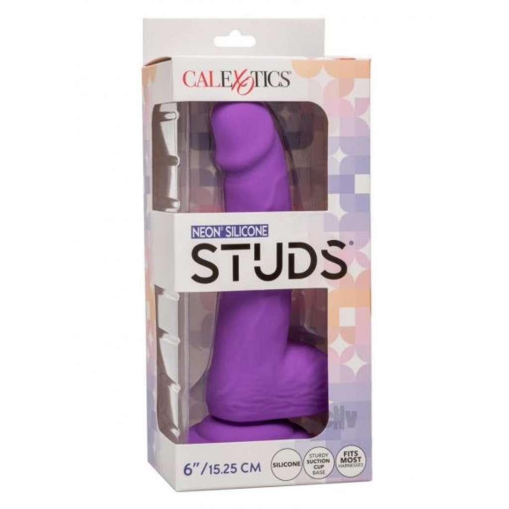 Neon Silicone Studs 6 Dildo Purple - California Exotic Novelties, Llc