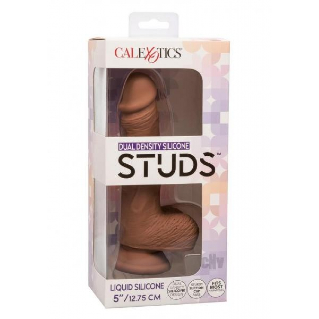 Silicone Studs Dual Dense - 5 Inches Chocolate