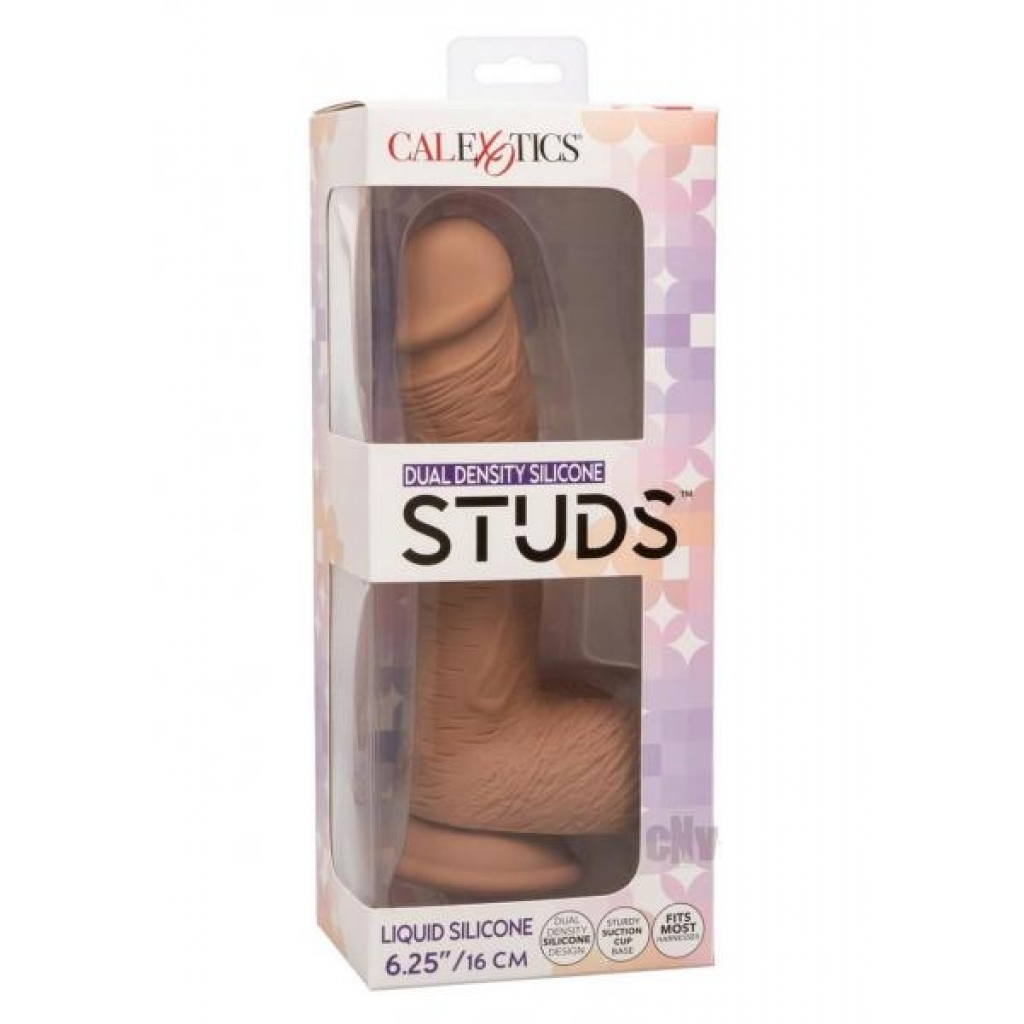 Silicone Studs Dual Dense 6.25 Dildo - Chocolat