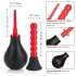 Ribbed Anal Douche Black Red - Cal Exotics