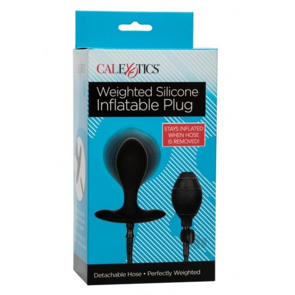 Weighted Silicone Inflatable Plug Black