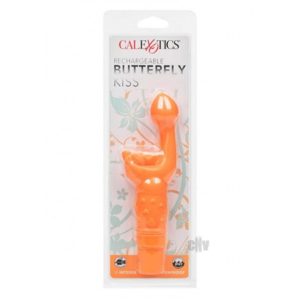 Rechargeable Butterfly Kiss Vibrator - Orange