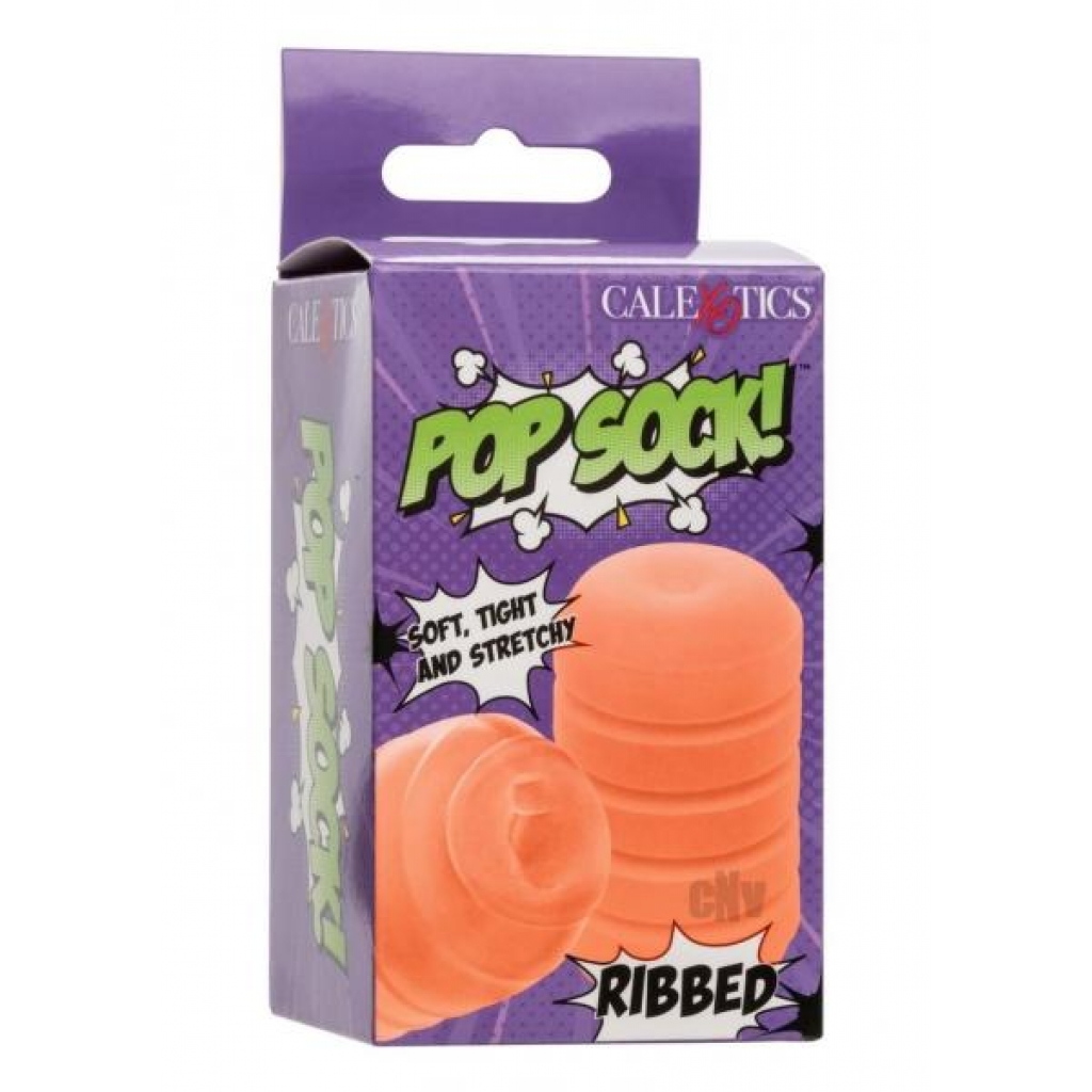 Pop Sock Ribbed Stroker Orange - California Exotic Novelties, Llc