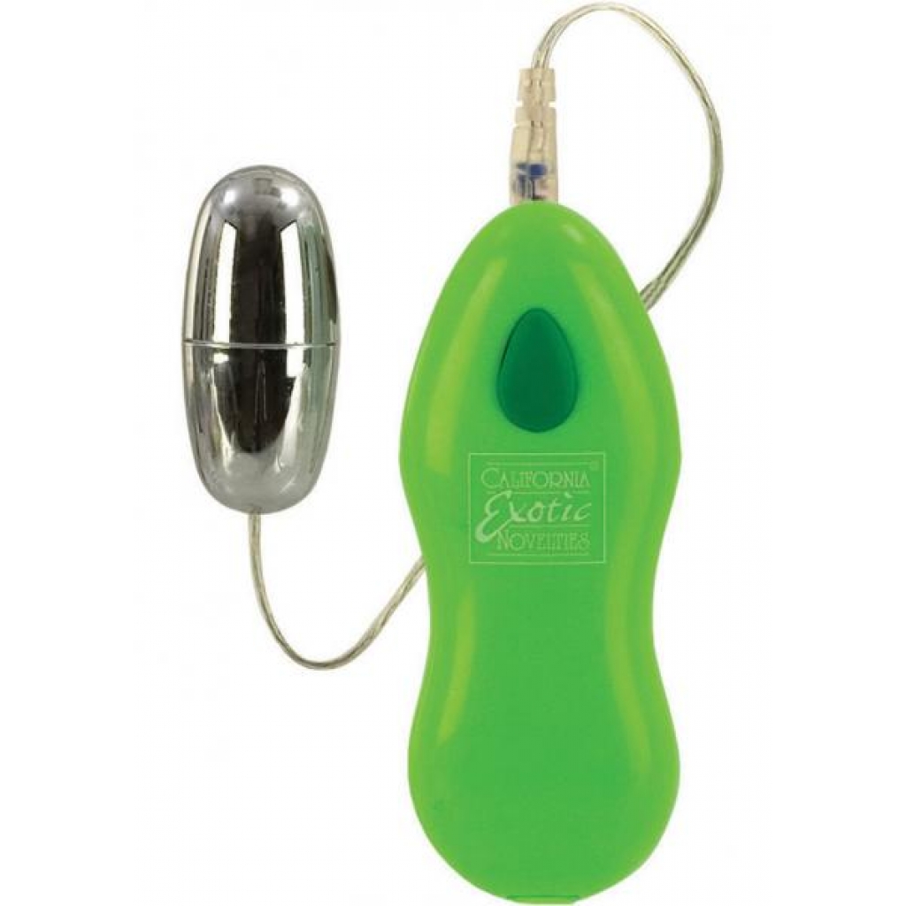 Ballistic Bullet With Versatile Plug In Jack 2 Speed Remote 2.2 Inch Green - Cal Exotics