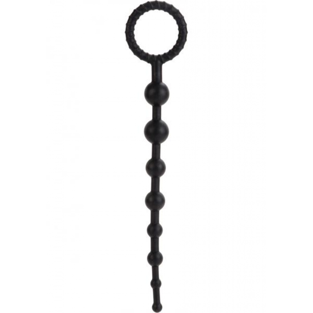 Booty Call X-10 Silicone Anal Beads Black 8 Inch - Cal Exotics