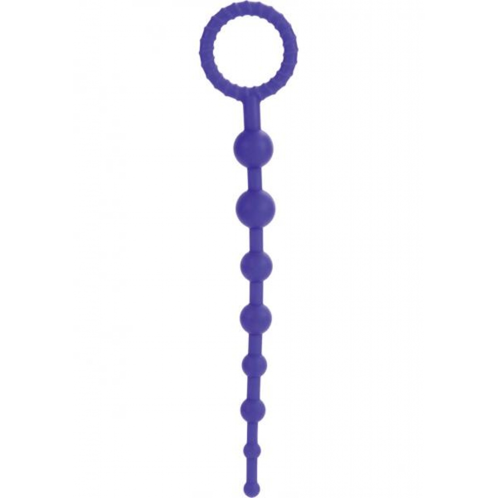 Booty Call X-10 Silicone Anal Beads Purple 8 Inch - Cal Exotics