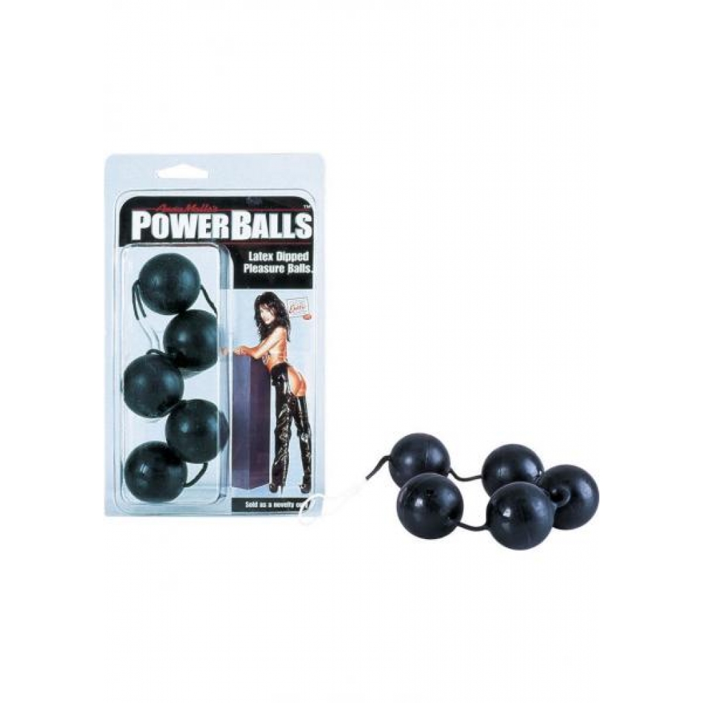 Anna Malles Power Balls Latex Dipped Weighted Pleasure Balls 1.25 Inch - Black - Cal Exotics