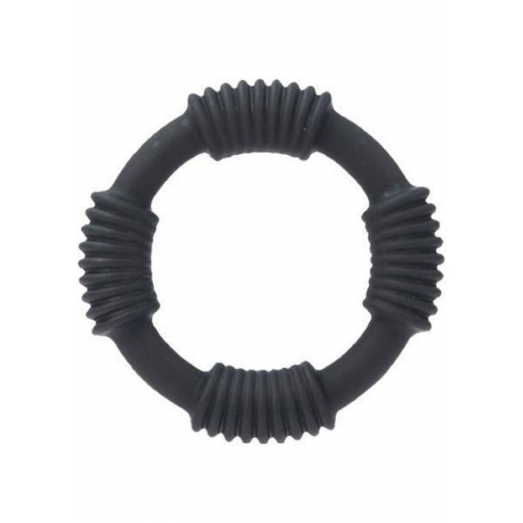 Hercules Black Silicone Cock Ring by Adonis