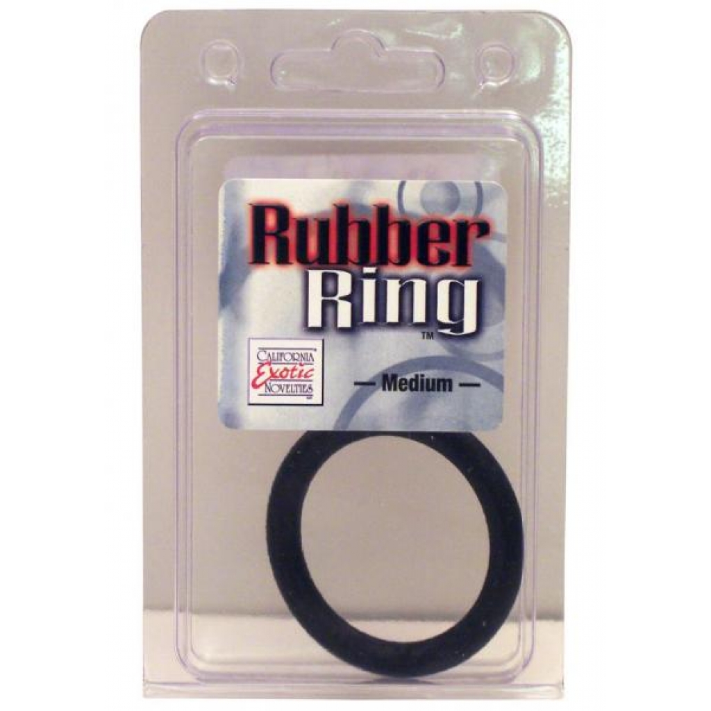 Rubber Cock Ring Medium 2 Inch Diameter Black - Cal Exotics