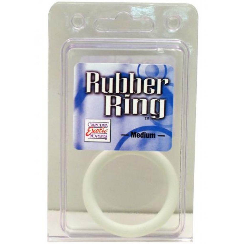 Rubber Cock Ring Medium 2 Inch Diameter White - Cal Exotics