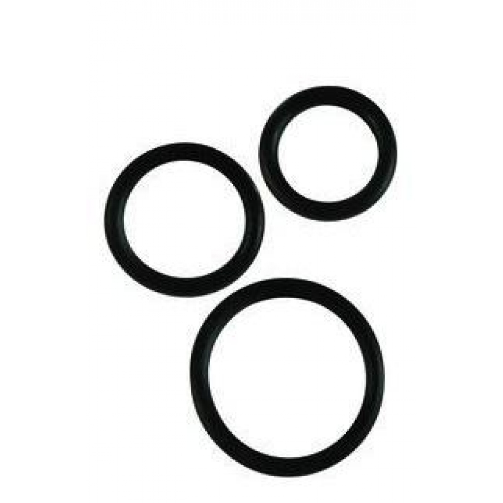 Rubber Ring - Black 3 Piece Set - Cal Exotics