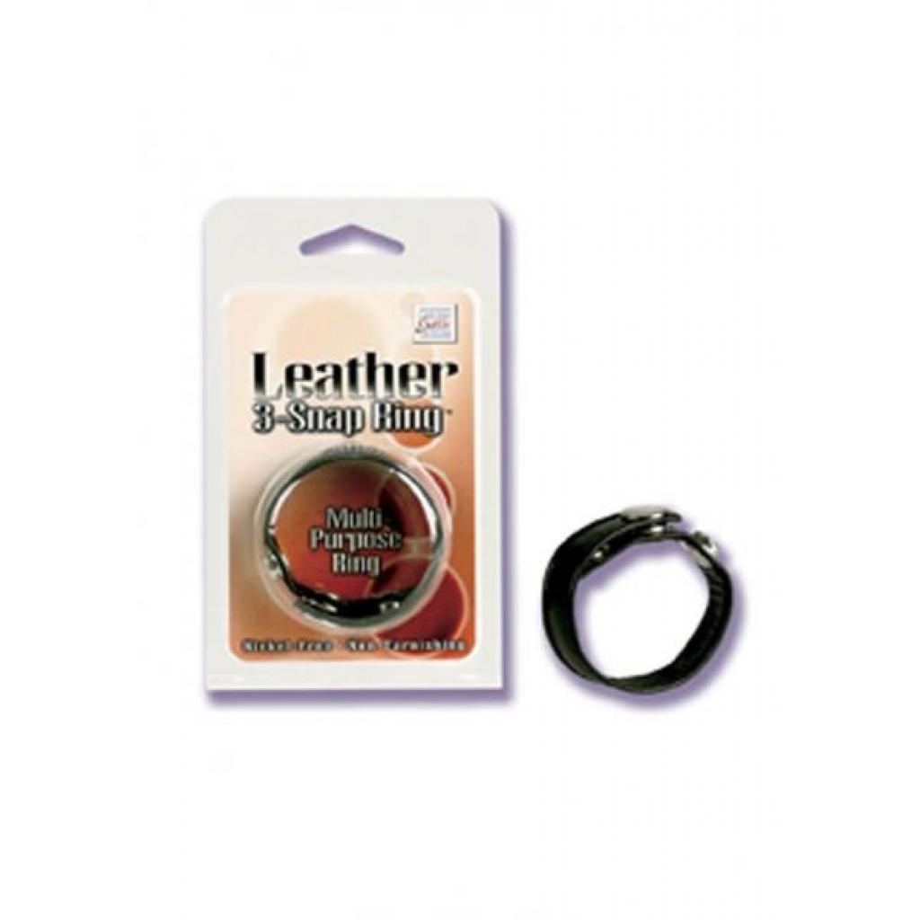 Leather 3 Snap Ring Adjustable Multi Purpose Ring - Cal Exotics