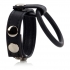 Ball Spreader Adjustable Leather Strap With Ring Medium Black - Cal Exotics