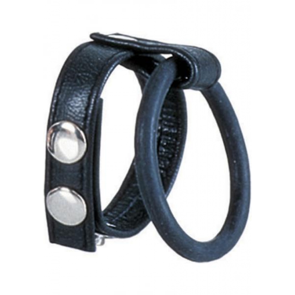 Ball Spreader Adjustable Leather Strap with Ring - Large Black