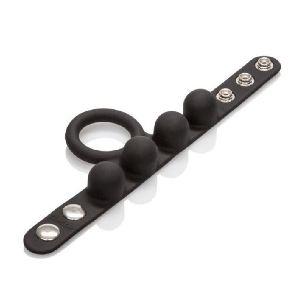 Medium Weighted C Ring Ball Stretcher Black - Cal Exotics