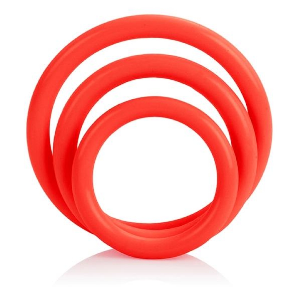 Tri-Rings Red Cock Ring Set  - Cal Exotics