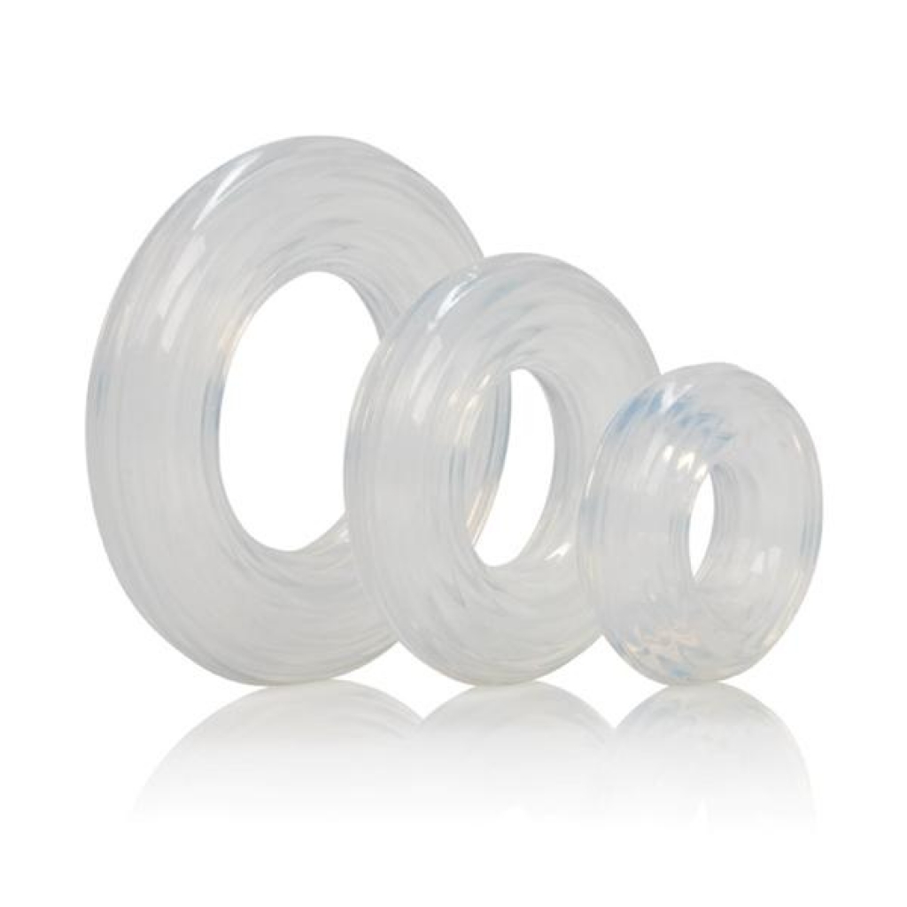 Premium Silicone Ring Set Clear Pack Of 3 - Cal Exotics