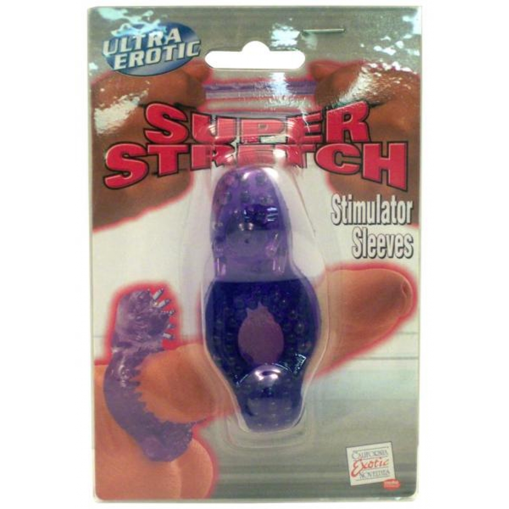 Super Stretch Stimulator Sleeves Dual Noduled Purple - Cal Exotics