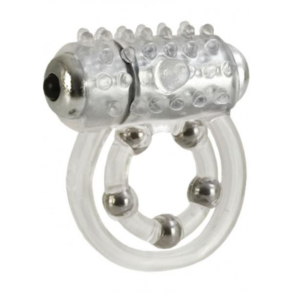 Waterproof Maximus Enhancement Ring With 5 Stroker Beads Clear - Cal Exotics