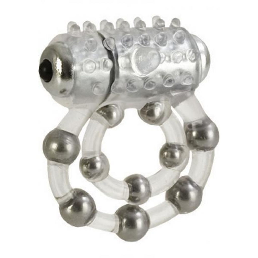 Waterproof Maximus Enhancement Ring With 10 Stroker Beads Clear - Cal Exotics