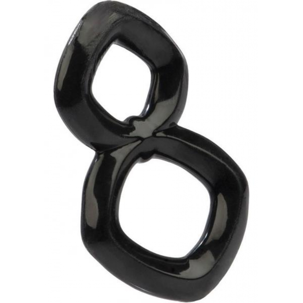 Crazy 8 Enhancer Double Cock Ring - Black