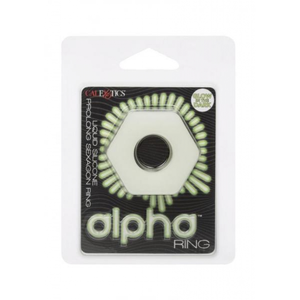 Alpha Glow-In-The-Dark Silicone Prolong Sexagon Ring