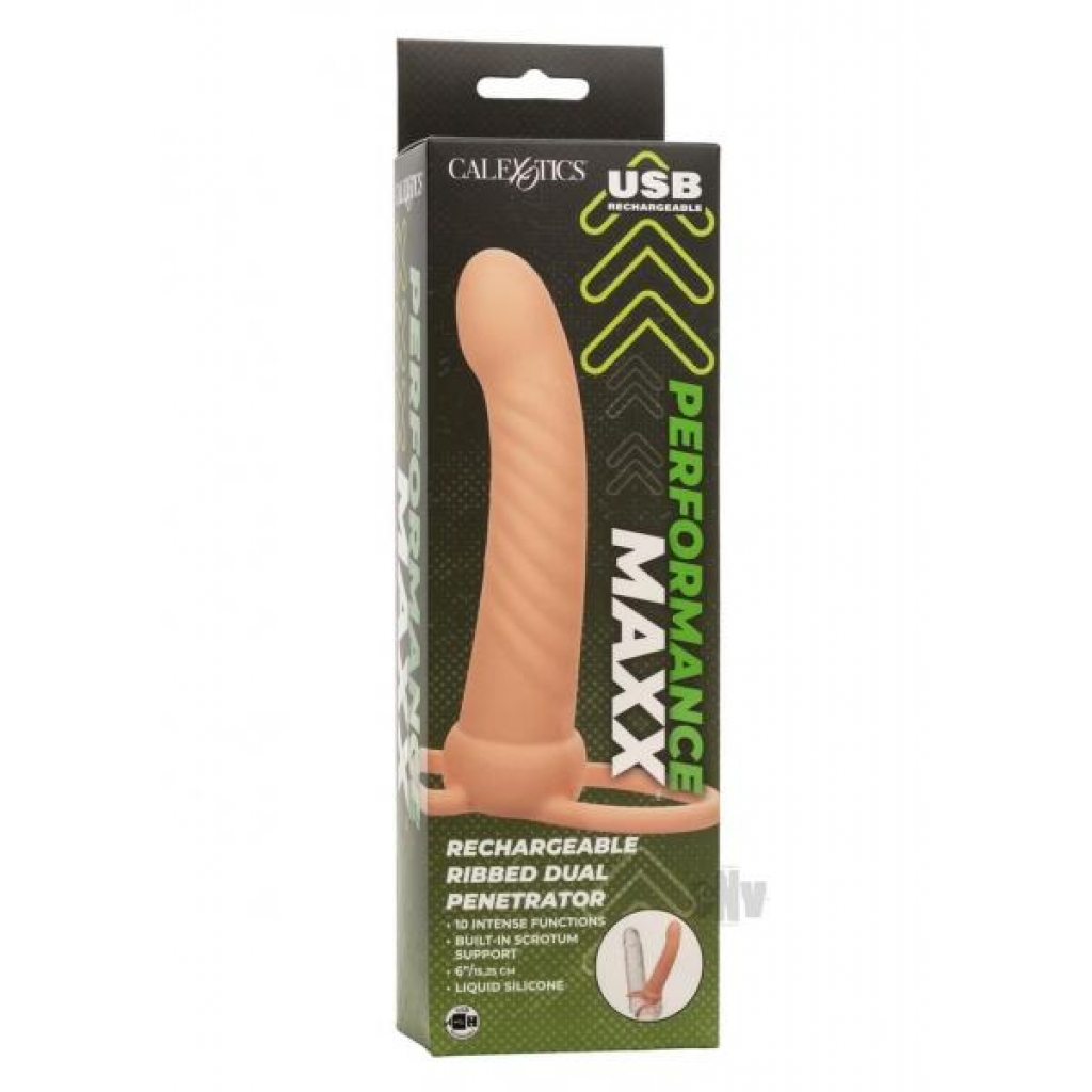 Performance Maxx Recharge Ribbed Dual Penetrator - White