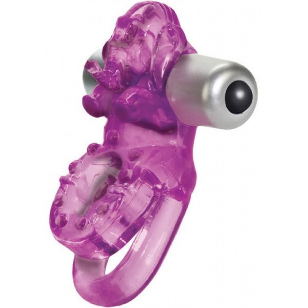 Lovers Delight Ele Double Support Enhancer Ring With Removable 3 Speed Stimulator Purple - Cal Exotics