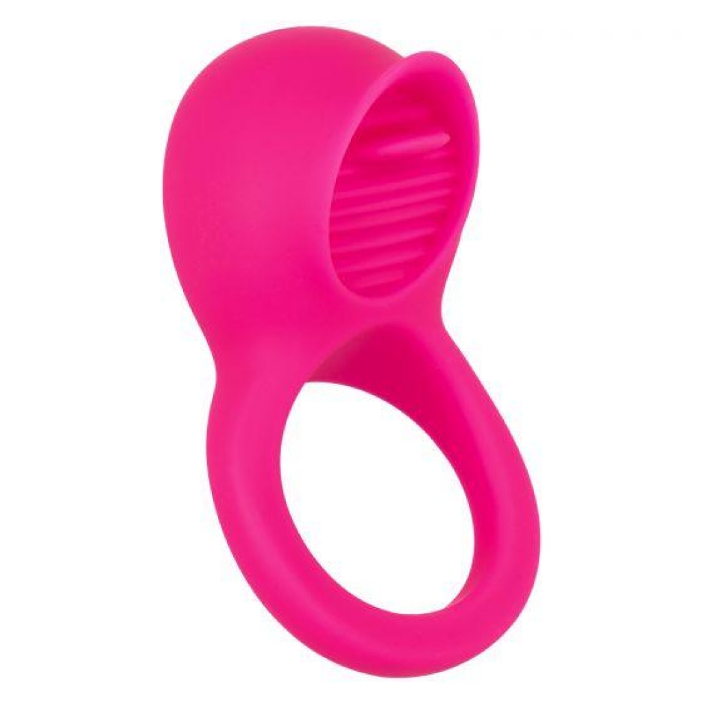 Teasing Tongue Enhancer Pink Vibrating Cock Ring - Cal Exotics