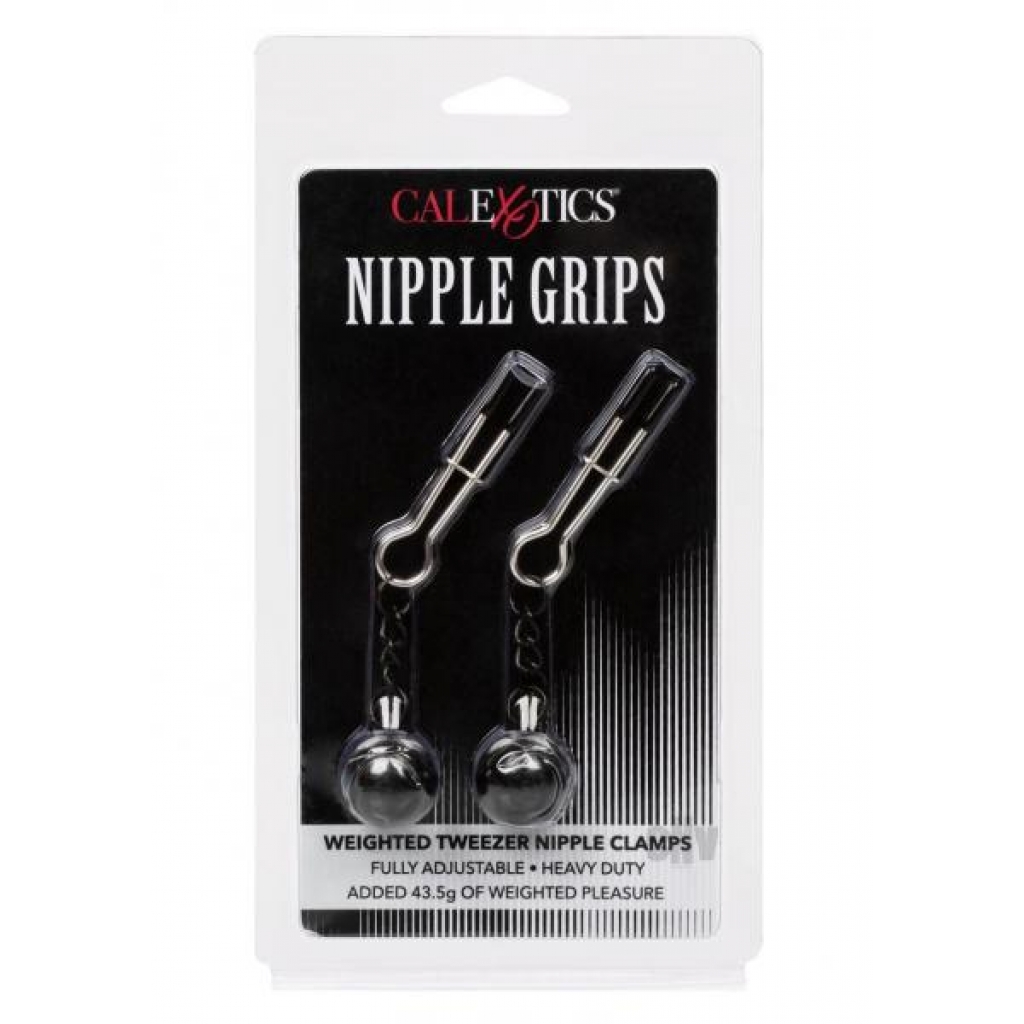 Adjustable Nipple Grip Weight Tweezer Clamps - Silver