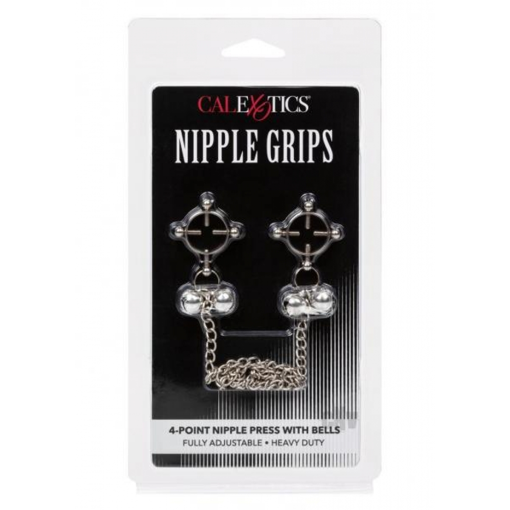 Nipple Grip 4point Press/bells Silver - California Exotic Novelties, Llc