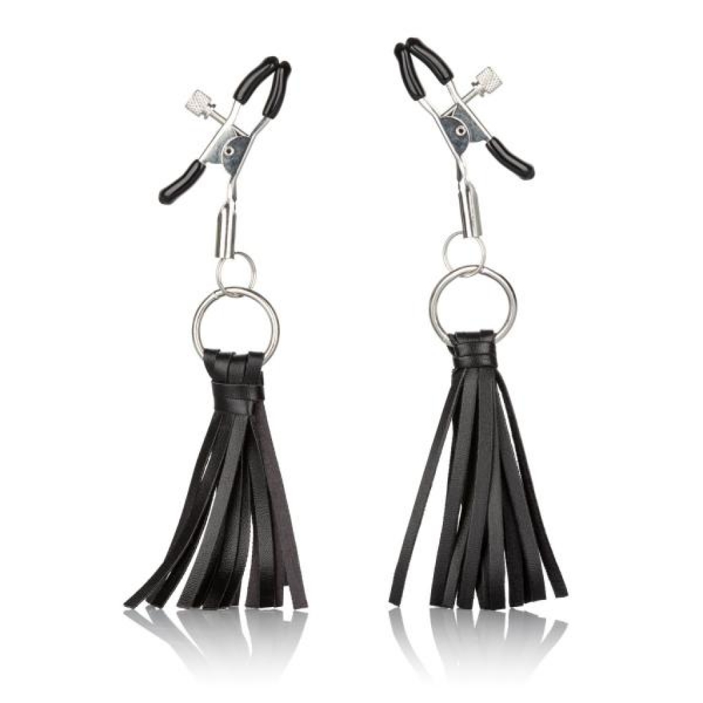 Nipple Play Playful Tassels Nipple Clamps Black - Cal Exotics