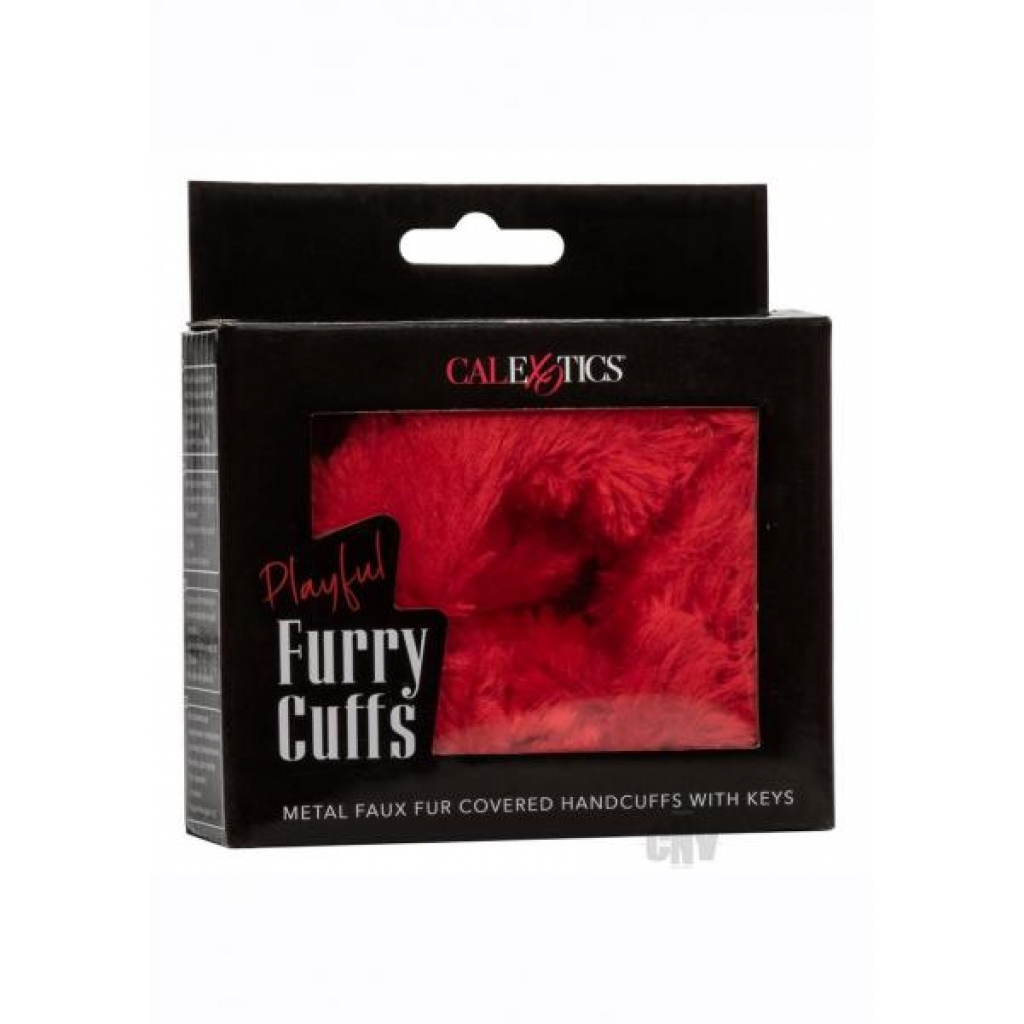 Playful Furry Cuffs Red - California Exotic Novelties, Llc