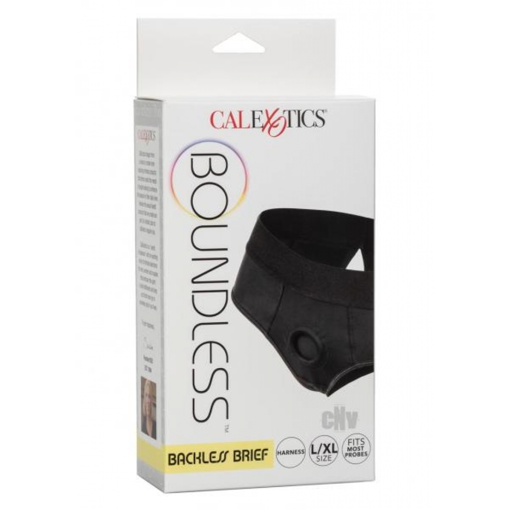 Boundless Backless Brief L/xl Black - California Exotic Novelties, Llc