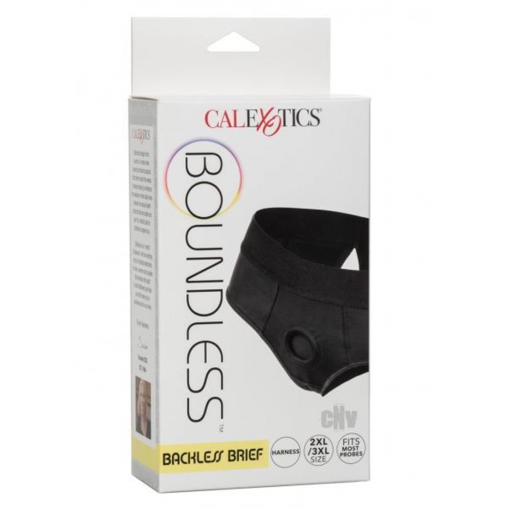 Boundless Backless Brief 2xl/3xl Black - California Exotic Novelties, Llc