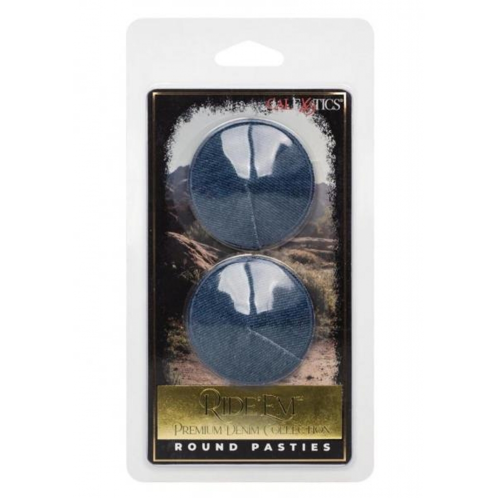 Ride Em Premium Denim Coll Round Pasties - California Exotic Novelties, Llc